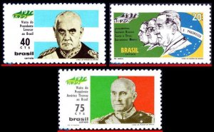 1214 1215 1217 BRAZIL 1972 PRESIDENTS, FAMOUS PEOPLE, POLITICIANS, C-725-727 MNH