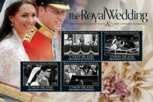 Union Island 2011 - Royal Wedding of William and Kate - Sheet of 4Stamps - MNH