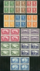 CANADA  SCOTT  #217/227 GEO V BLOCK SET  F/VF MINT NEVER HINGED-SCOTT $721.20