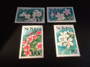  ST.KITTS 1991 SG 330-333 FLOWERS MNH 