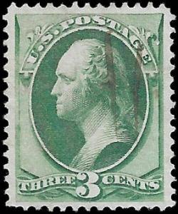 1873 US SC # 158 USED NHog VF  FACE FREE CANCEL - VERY SOUND