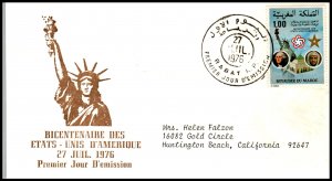 Morocco 376 US Bicentennial Typed FDC