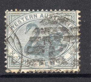 Western Australia Early Swan Type Large Letter Postmark Fine Used 2d. 064209