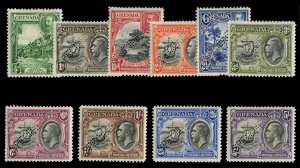 Grenada #114-123S (SG 135-144s) Cat£190, 1934 George V, complete set, perfor...