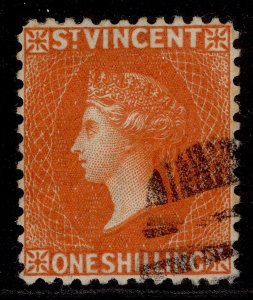 ST. VINCENT QV SG45, 1s orange-vermilion, FINE USED. Cat £65.