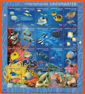 CHRISTMAS ISLAND 2004 Marine Life Sheet; Scott 448; MNH