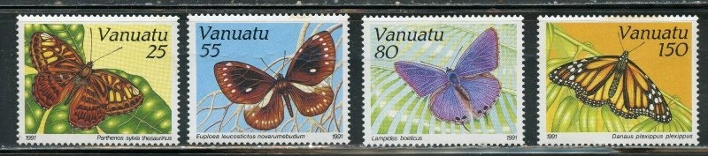 VANUATU  BUTTERFLIES SCOTT #532/35  MINT NEVER HINGED SCOTT VALUE $8.95 