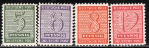 GDR West Saxony Scott # 14N3-14N5+14N7,mint nh, variation,exp h/s, Mi# 120X-123X