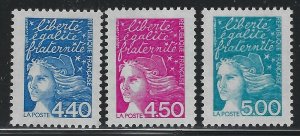 France 1997 Marianne Definitive set Sc# 2589-2603 NH