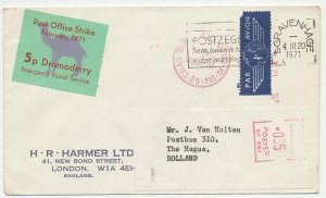 Cover GB / UK - France - Netherlands 1971 Camel - Post Office Strike - Label Dro