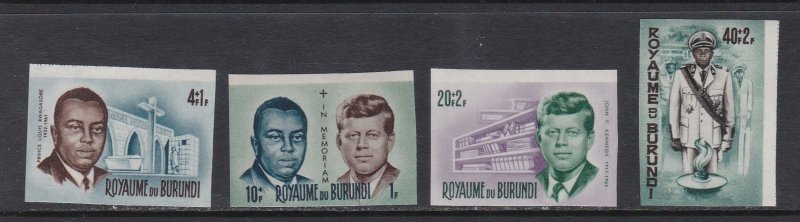 Burundi # B23-26, John F. Kennedy Memorial Imperf, NH 1/2 Cat.