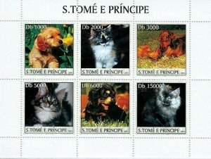 S. TOME & PRINCIPE 2003 - Dogs & Cats 6v. Scott Code: 1520