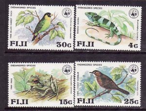 Fiji-Sc#397-400- id9-unused NH set-WWF-Endangered Species-Birds-1979-