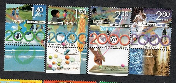 Israel #1385 - 1388 Millennium MNH Singles with tabs