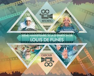 TOGO - 2013 - Louis de Funes - Perf 4v Sheet - Mint Never Hinged
