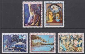 French Polynesia Sc C78-C82 MNH. 1971 Paintings by great artists, complete set