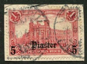 German Offices Turkey SC# 51 o/p 5Pi  on 1mk Germany wmk 125 Used