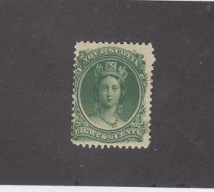 NOVA SCOTIA REF# KM9 # 11 FVF-MNH 81/2cts Q VICTORIA GRN CAT VALUE $30