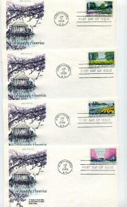 1365-68 Beautification of America, Cover Craft Cachets, CCC, set of 4, FDCs