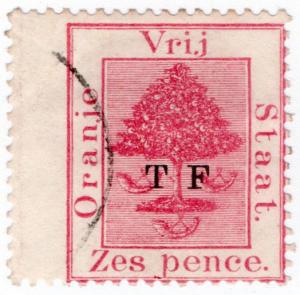 (I.B) Orange Free State Telegraphs : 6d Rose (setting 2)