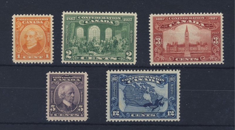 5x MH Canada Confederation Series #141-145 All Are MH Guide Value = $60.00