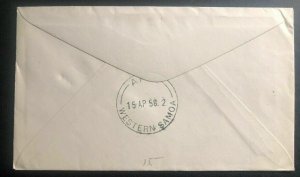 1958 Apia Samoa Airmail First Day cover FDC To Eatontown NJ Usa Fono Fou