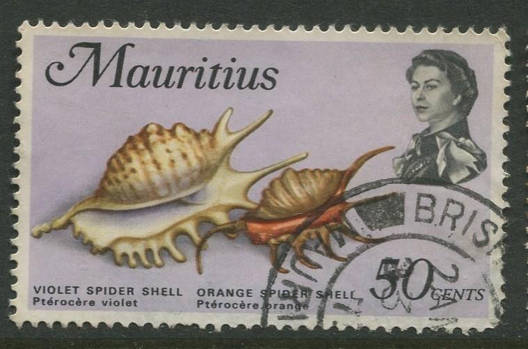 Mauritius -Scott 350 - Fish Definitive Issue -1969 - FU - Single 50c Stamp