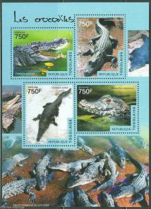 TOGO 2014  CROCODILES  SHEET MINT NH