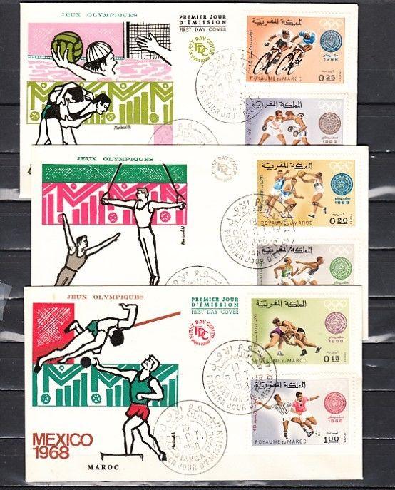 Morocco, Scott cat. 210-215. 19th Olympic Games. First day cover.