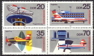 Germany DDR 1980 Aviation Airplanes 25 Years of INTERFLUG set of 4 MNH