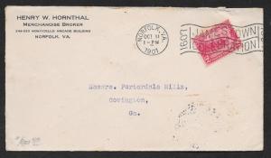 $US Advertising Cover SC #329 Slogan Machine Cancel, Henry W. Hornthal Broker