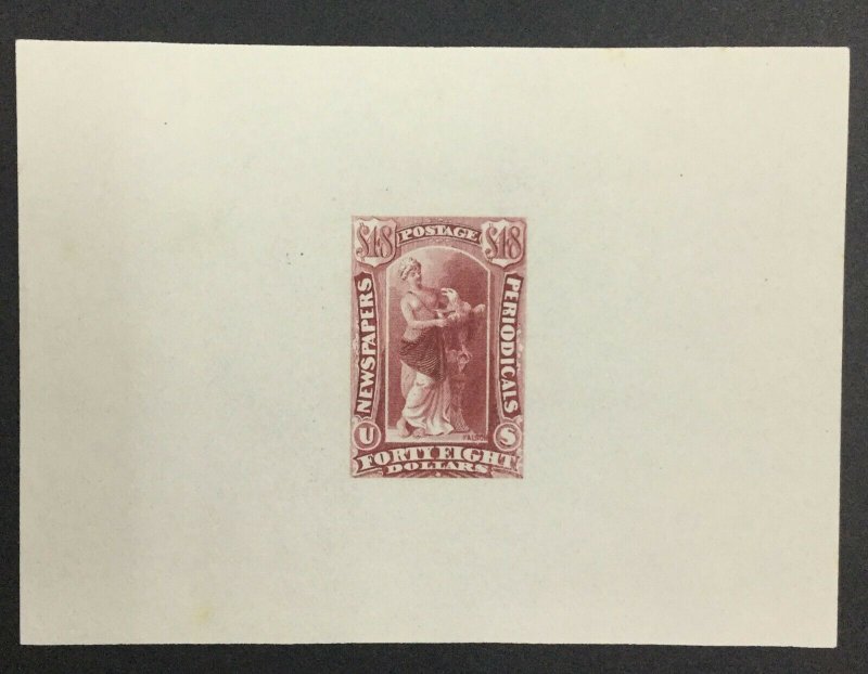 MOMEN: US STAMPS #PR $48 TRIAL COLOR PROOF ON INDIA LOT #40310