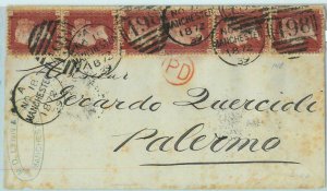 BK0670 - GB  - POSTAL HISTORY -  SG # 43 plate 148 * 2 strips of 3 on COVER 1872