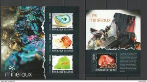 2014 Guinea Minerals Nature Geology Crystals Kb+Bl ** Stamps St693