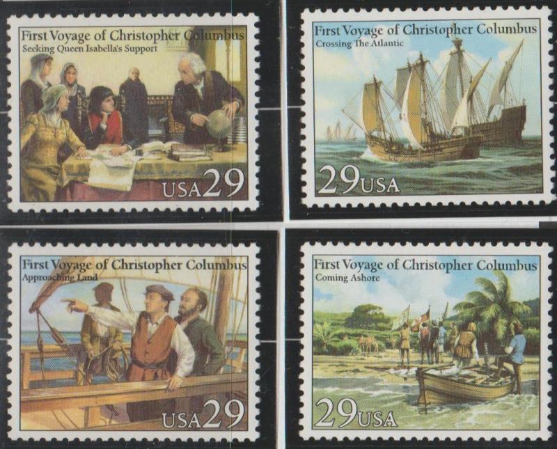 #2620-23, Set-4 Singles. Voyages of Colombus MNH, '.29'