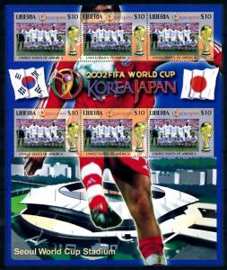 [95404] Liberia 2002 World Cup Football Korea Japan team USA Sheet MNH