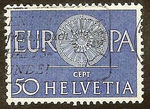 Switzerland #401 25c  Europa - Wheel with 19 Spokes