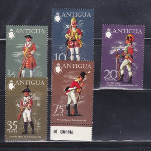 Antigua 274-278 Set MNH Military Uniforms