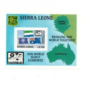 Sierra Leone 1987 - Boy Scouts, Jamboree - Souvenir Sheet - Scott 928 - MNH