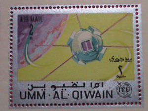 UMM-AL-QIWAIN STAMP: AIRMAIL-ITU SPACE  S/S  M NH  SHEET - VERY RARE