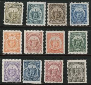 El Salvador Scott 117-128  mixed MH* MNG set CV$166 on thin