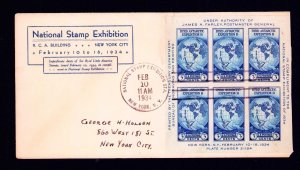 1934 Byrd Expedition Souvenir Sheet 735 FDC Stamp Expo Cancel, Cachet