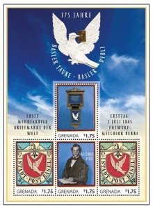 Grenada 2020 - Swiss Postage History - Sheet of 4 Stamps - Scott #4351 - MNH