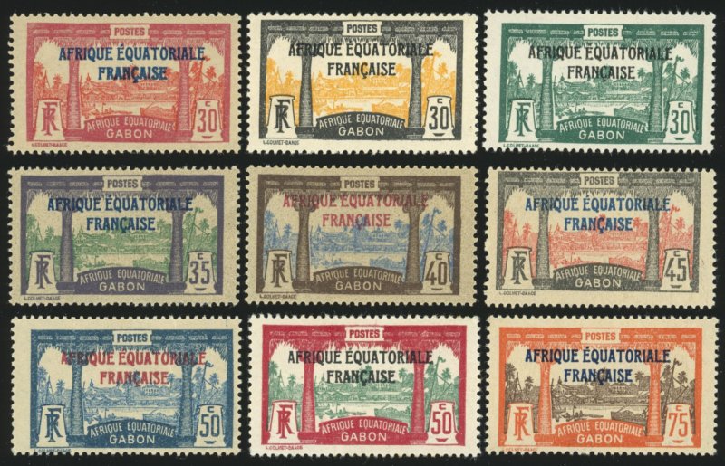 GABON Sc 95-102, 104 F-VF/MH -1924 Libreville, Afrique Equatorial Francaise