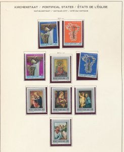 Vatican 1971/76 Many MNH Used Coins Collect. Religion Art on 16 Pgs(130+) UK1315