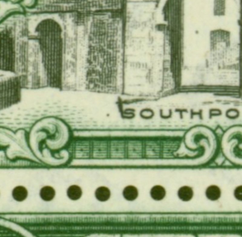 Gibraltar 1942 1s Black & Green SG127bvar Vertical Line before Southport Fine... 