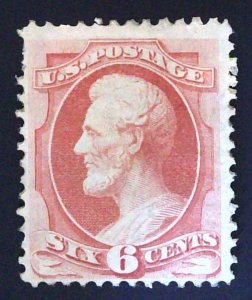 Scott #148 - VG - 6c Carmine - Lincoln - OG HR - 1870