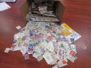 Box lot of foreign stamps, mixed condition unsearched mint/used stamps