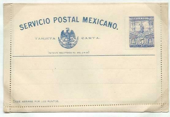 MEXICO 5c lettercard 1897 unused...........................................58736