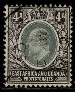 EAST AFRICA and UGANDA EDVII SG23, 4a grey-green & black, FINE USED. Cat £19.